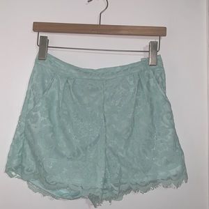 Bluenotes Mint Blue Lace Lined Shorts With Lining